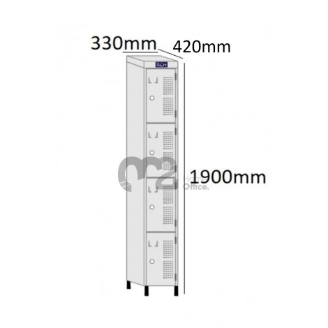 Roupeiro Para Vestiário RGRSP-2/4 Sobreposto com 4 Portas  - com PITÃO - RCH